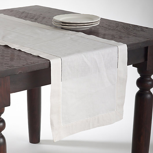 Alternate image 1 for Saro Lifestyle Classic Hemstitch Table Runner