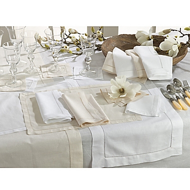 Saro Lifestyle Classic Hemstitch 72-Inch Table Runner in White. View a larger version of this product image.