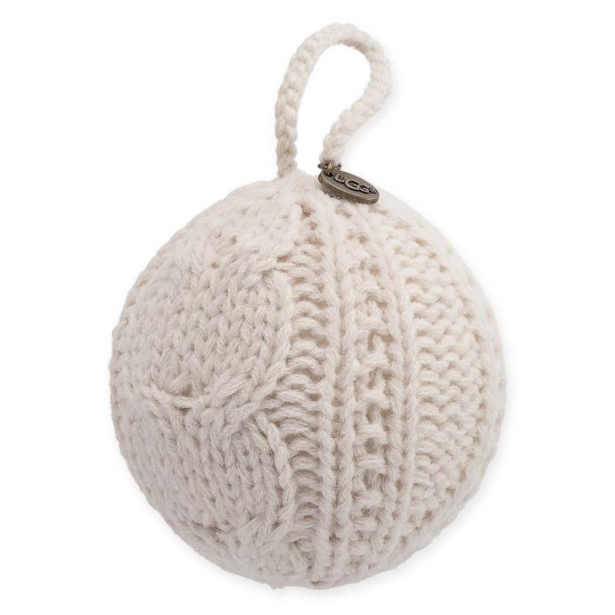 Ugg Classic Cable Knit Christmas Tree Ornament In Snow