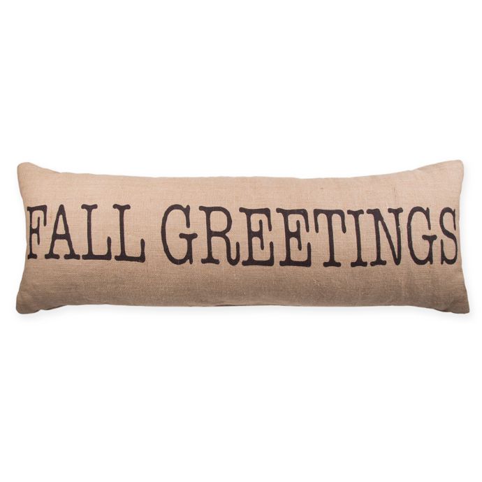 Fall Greetings Oversized Throw Pillow In Natural Bed Bath Beyond