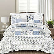 Morgan Home Beatrice 2-Piece Twin Quilt Set in Blue