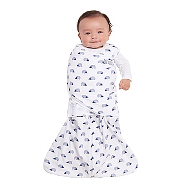 HALO&reg; SleepSack&reg; Small Hedgehog Multi-Way Adjustable Cotton Swaddle in Navy. View a larger version of this product image.