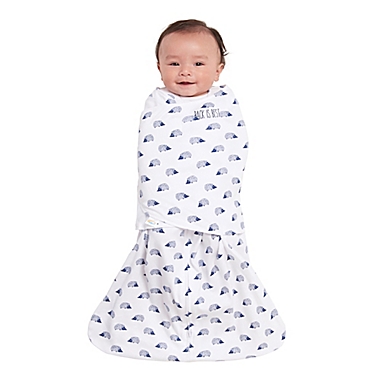 HALO&reg; SleepSack&reg; Hedgehog Multi-Way Adjustable Cotton Swaddle in Navy. View a larger version of this product image.