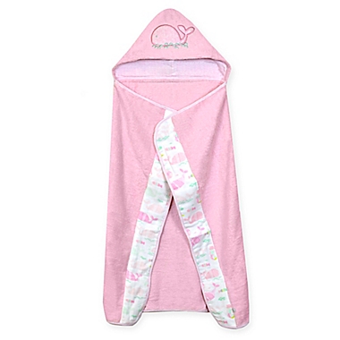 Just Born&reg; Under the Sea Hooded Towel in Pink. View a larger version of this product image.