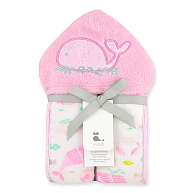 Just Born&reg; Under the Sea Hooded Towel in Pink. View a larger version of this product image.