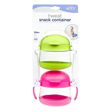 Ubbi&reg; Tweat 2-Pack Snack Container in Pink/Green. View a larger version of this product image.