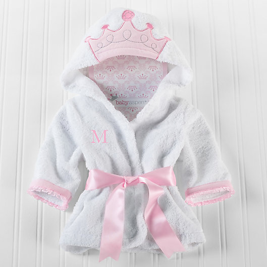 Alternate image 1 for Baby Aspen Size Newborn-9M Little Princess Hooded Spa Robe in White