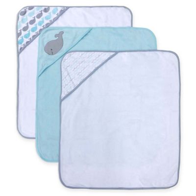 Neat Solutions&reg; 3-Pack Whale Hooded Towels
