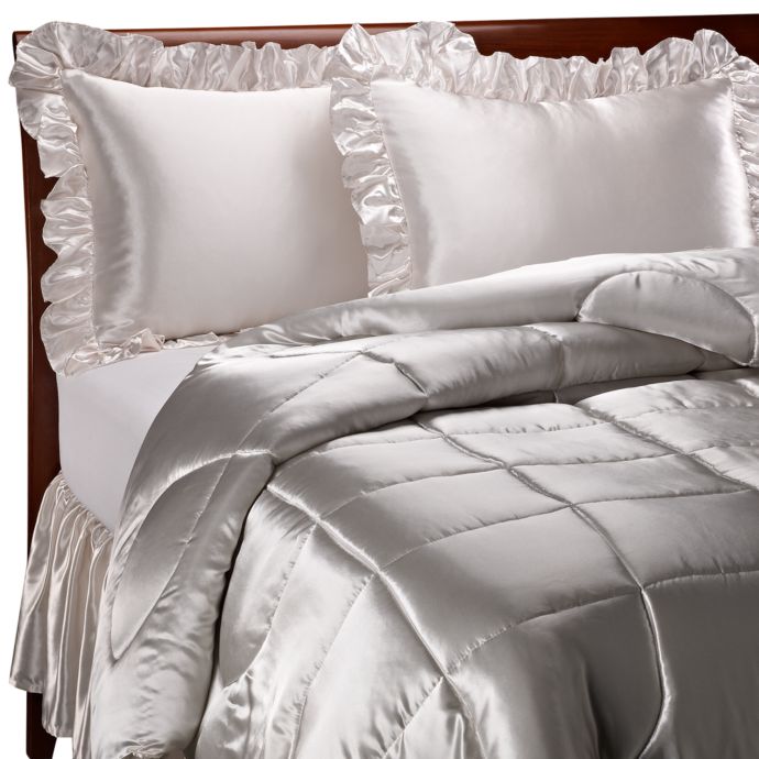 Charmeuse Bone Satin Comforter Set | Bed Bath & Beyond