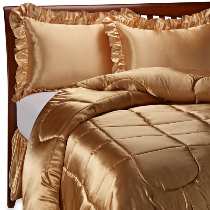 Charmeuse Gold Satin Comforter Set Bed Bath Beyond