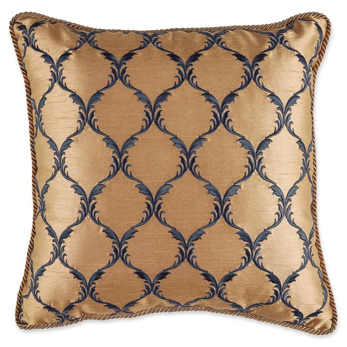 Croscill® Aurelio 16-Inch Square Throw Pillow in Blue | Bed Bath & Beyond