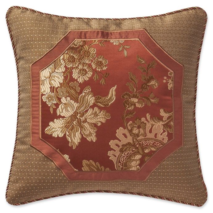 Marquis® by Waterford Devlin Floral Jacquard Square Throw Pillow in Red ...