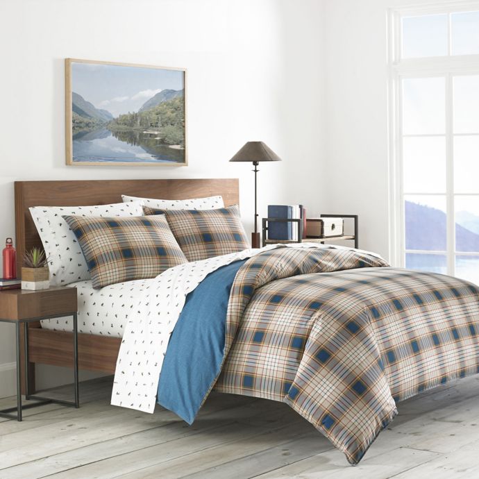 Eddie Bauer Elliot Plaid Reversible Duvet Cover Set Bed Bath