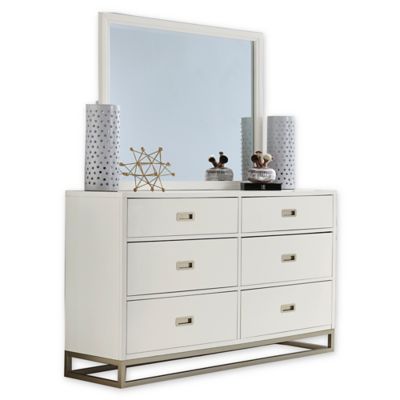 kids white dresser with mirror