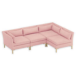Skyline Furniture Doyer 4-Piece Linen Sectional Sofa