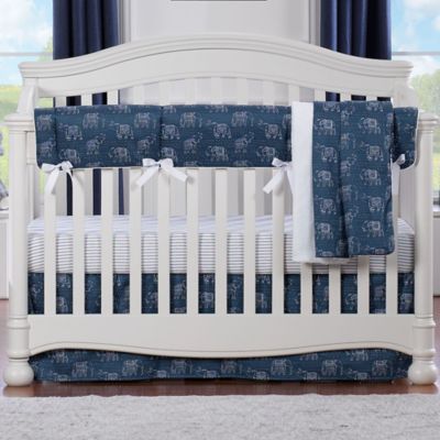 navy elephant crib bedding