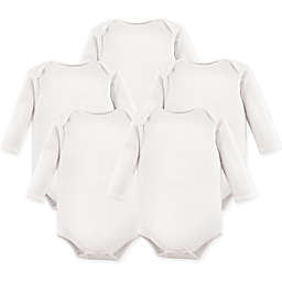 Hudson Baby® Size 0-3M 5-Pack Long Sleeve Bodysuits in White
