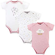 Hudson Baby&reg; Size 9-12M 3-Pack Cloud Bodysuits in Pink