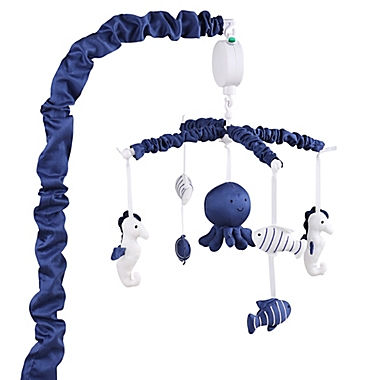 The PeanutShell&trade; Nautical Musical Mobile in Navy. View a larger version of this product image.