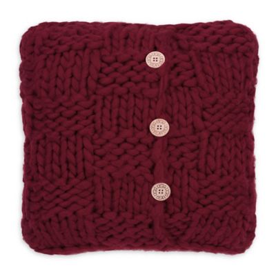 UGG&reg; Layne Chunky Knit Button Throw Pillow in Redwood