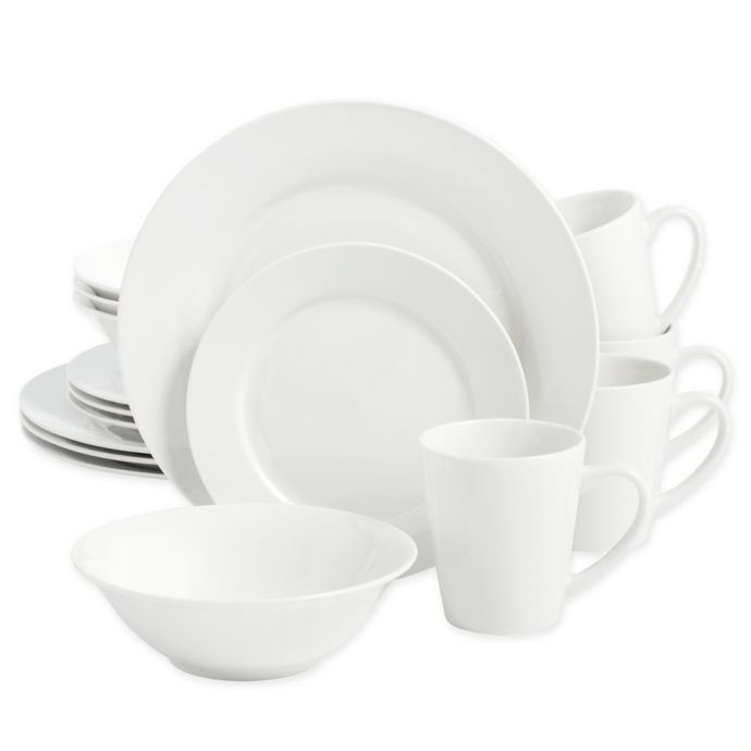 SALT&trade; Round Rim 16-Piece Dinnerware Set in White. View a larger version of this product image.