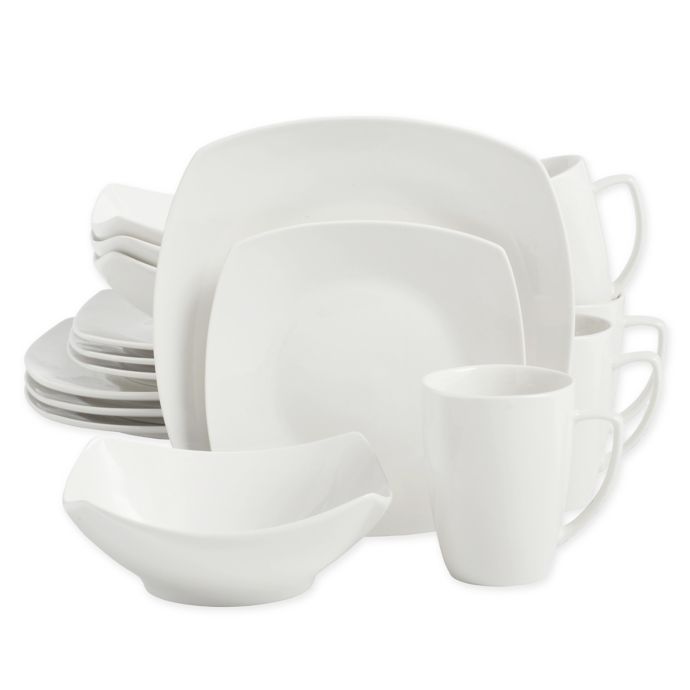 SALT&trade; Soft Square 16-Piece Dinnerware Set in White. View a larger version of this product image.