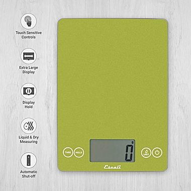 Escali&reg; Arti 15 lb. Digital Food Scale in Metallic Green. View a larger version of this product image.