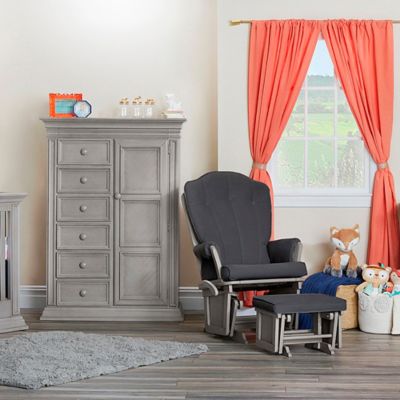 baby cache vienna glider and ottoman in dark grey