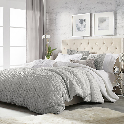Alternate image 1 for Ombre Honeycomb 3-Piece Reversible King Comforter Set in Grey