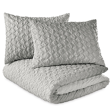 Ombre Honeycomb 3-Piece Reversible Full/Queen Comforter Set in Grey. View a larger version of this product image.