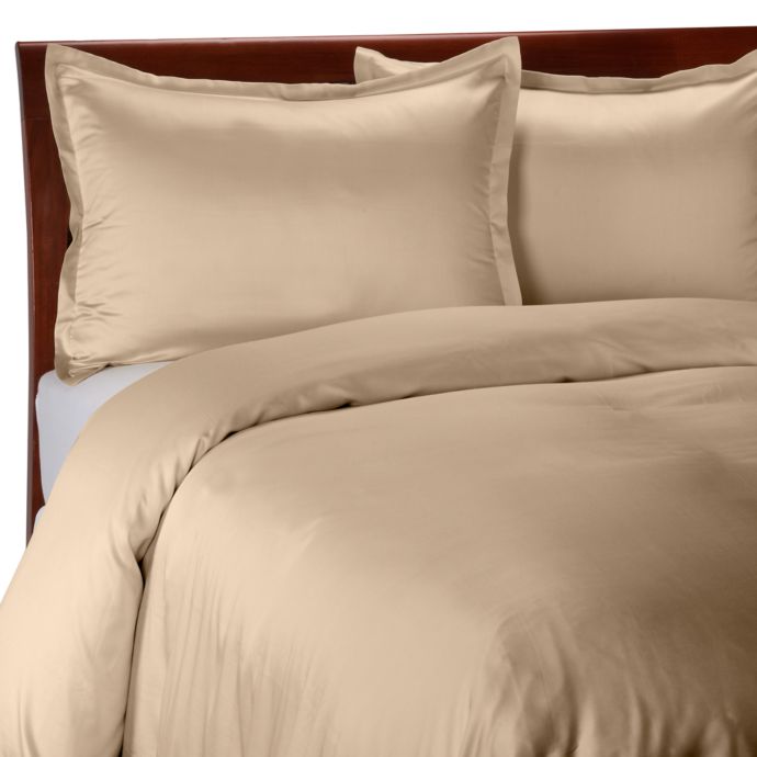 Pure Beech Sateen Duvet Cover Set Champagne Bed Bath Beyond