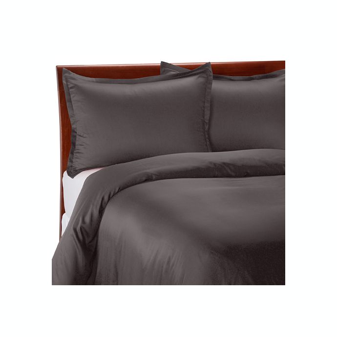 Pure Beech Gray Sateen Duvet Cover Set Bed Bath Beyond