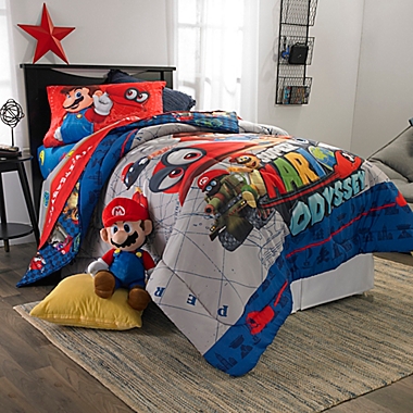 NEW KIDS SUPER MARIO ODYSSEY CAPS OFF TWIN/FULL REVERSIBLE COMFORTER AND SHEETS 