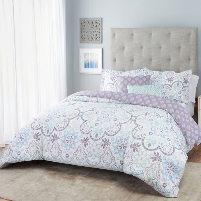 Nicole Miller Medallion Reversible Comforter Set | Bed ...