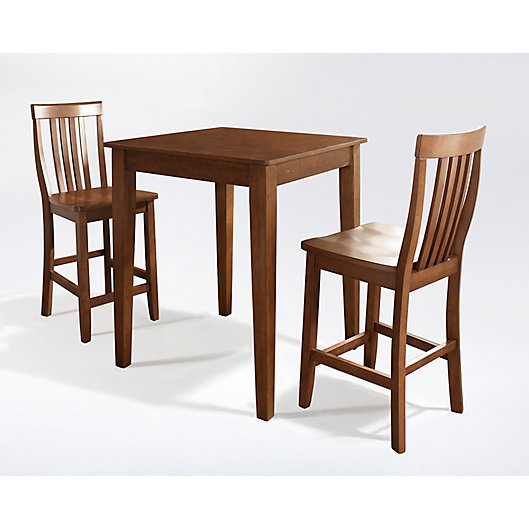 Alternate image 1 for Crosley Pub Set with Tapered Legs & School House Stools (3-Piece Set)