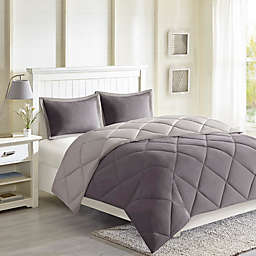 Madison Park Essentials Larkspur 3M Scotchgard 3-Piece King Comforter Set in Charcoal Grey