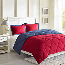 Madison Park Essentials Larkspur 3M Scotchgard 2-Piece Twin/Twin XL Comforter Set in Red/Navy