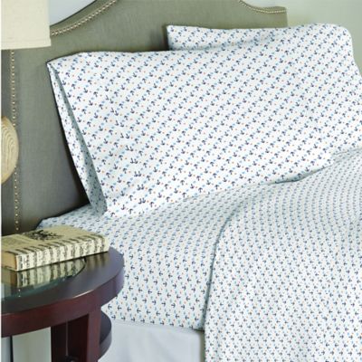 Lullaby Bedding Away At Sea 4-Piece Full Sheet Set in White/Blue