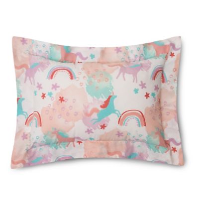 Lullaby Bedding Unicorn Boudoir Pillow in Peach/Red