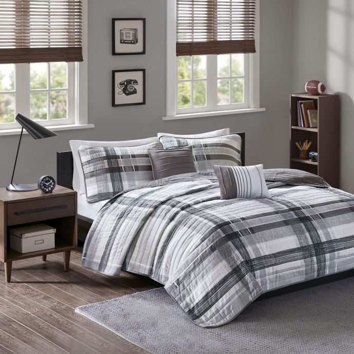 Intelligent Design Rudy Plaid Printed Coverlet Bedding Set In