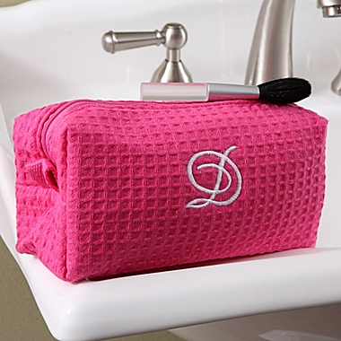 Ladies Embroidered Cosmetic Bag in Pink. View a larger version of this product image.