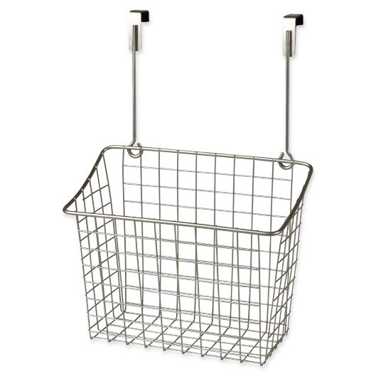 Spectrum Steel Grid Large Over-the-Door Basket in Satin Nickel