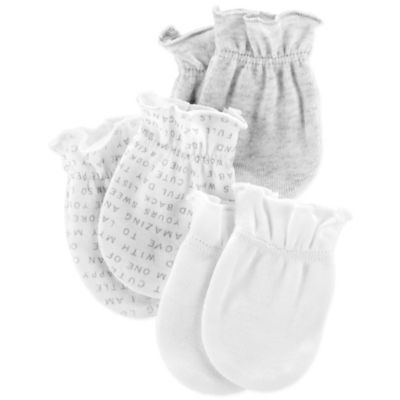 white baby scratch mittens