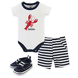 Hudson Baby® 3-Piece Lobster Bodysuit, Shorts & Shoes Set in White