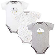 Hudson Baby&reg; 3-Pack Cloud Bodysuits in Grey/White