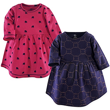 Yoga Sprout Size 3T 2-Pack Gold Link Long Sleeve Dresses in Blue/Pink. View a larger version of this product image.