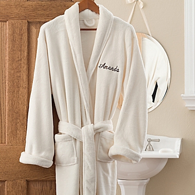 Luxury Fleece Robe in Ivory. View a larger version of this product image.