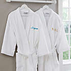 Alternate image 1 for Embroidered Velour Spa Robe in Classic White