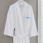 Alternate image 2 for Embroidered Velour Spa Robe in Classic White