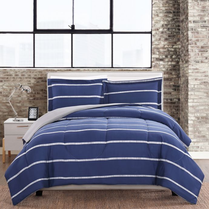 Simple Stripe 3-Piece Comforter Set | Bed Bath and Beyond Canada